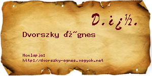 Dvorszky Ágnes névjegykártya