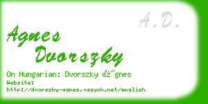 agnes dvorszky business card